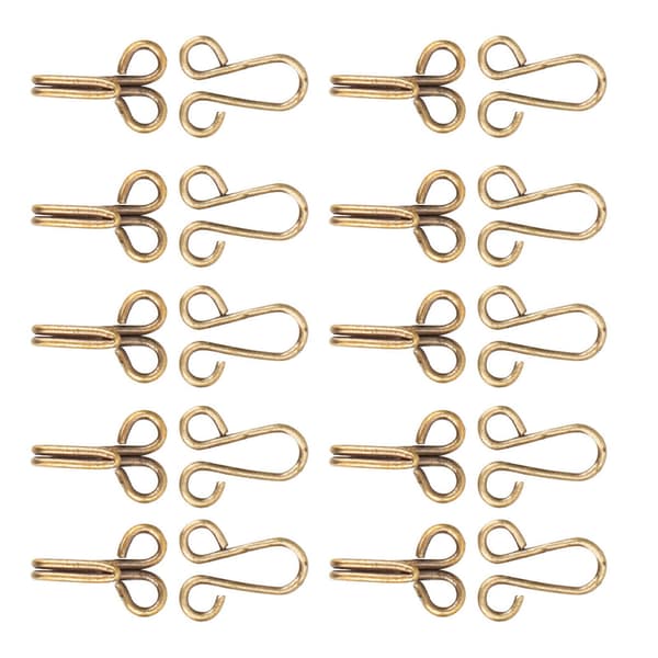 10 stk. Pelsfrakkekrokfester Sy til Overcoat Underklær (Bronse)
