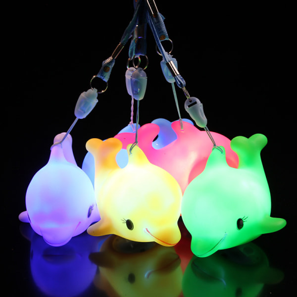 5st Barns söta nattlampa - Barns nattlampa Söt djurljus Whale Night Light Blinkande färgglatt LED-ljus