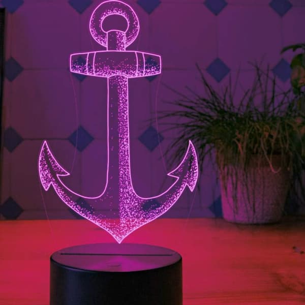 3D Anker Natlampe LED Touch Switch Dekor Bord Skrivebord Opti