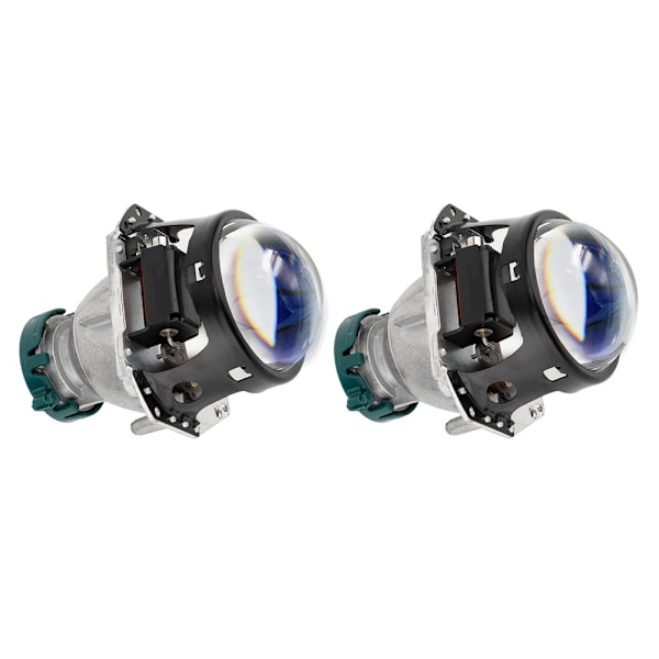 Par af 12V Bil Bifokale Linser med Blå Belægning HD Glas Bil Forlygte Universal til GTR
