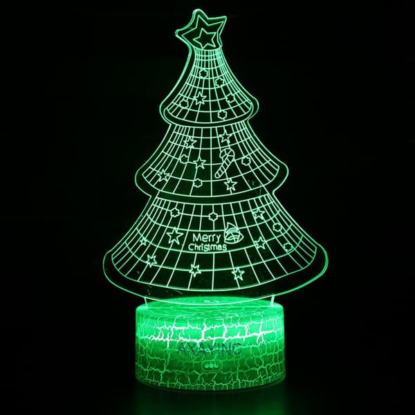 3D Natlampe LED Illusion Skrivebordslampe 7 Farveskift