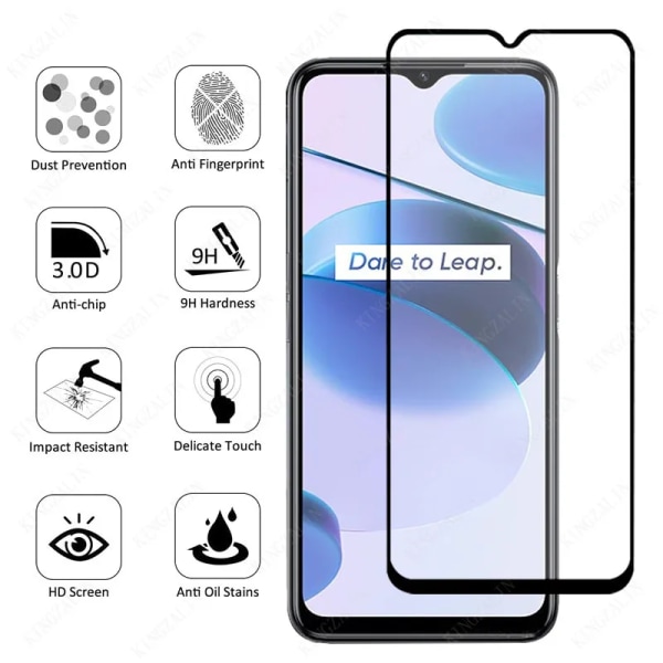 4IN1 för Realme C30s Kameralins Skärmskydd för Realme C30s Skyddande Härdat Glas Glass Film