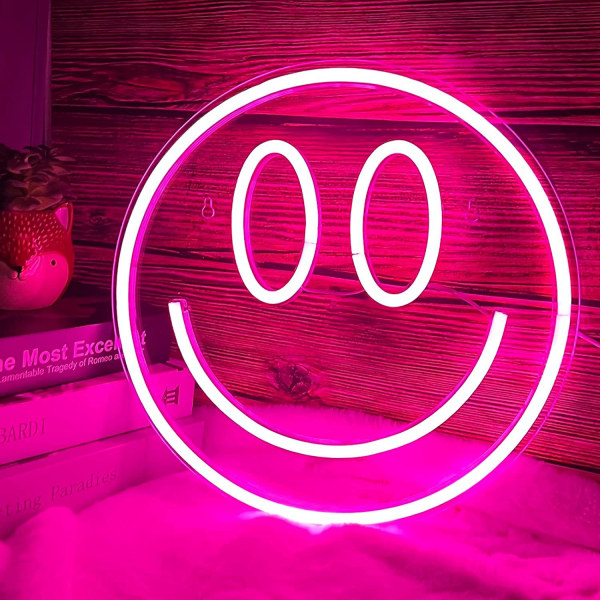 Smile Face Neon Sign Led Neon Light（Rosa） B