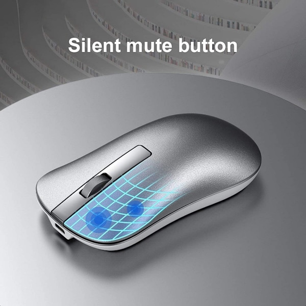 XM10 Trådlös tyst mus, Bluetooth-kompatibel aluminium Sl