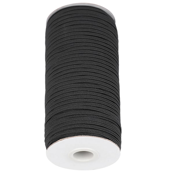 Elastiskt band DIY rem rep Hög elasticitet Klädsömnad Broderi Tillbehör 180M Svart