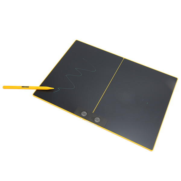 15 tum LCD-skrivbord med tydlig handstil, elektronisk doodle-tavla med magnetisk penna för småbarn, gul