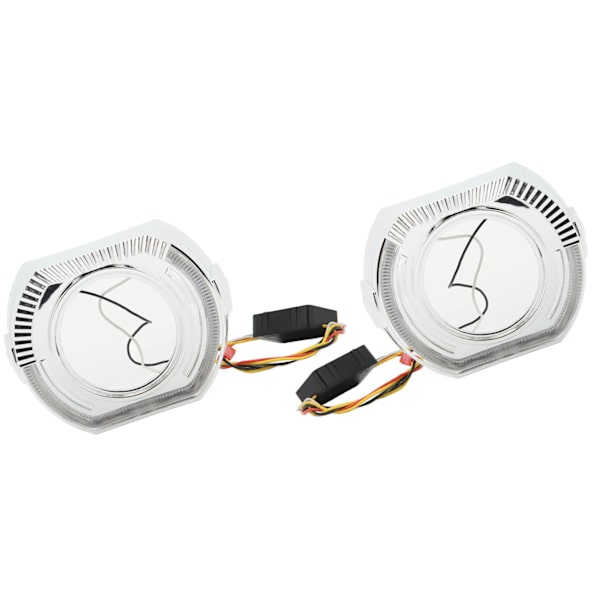 LED Angel Eyes Halo DRL Bågar 12V 5W Vänster Höger Ringöverdrag för 3 Tums Bi Xenon LED Dubbla Lins Strålkastare Vit Gul Ljus