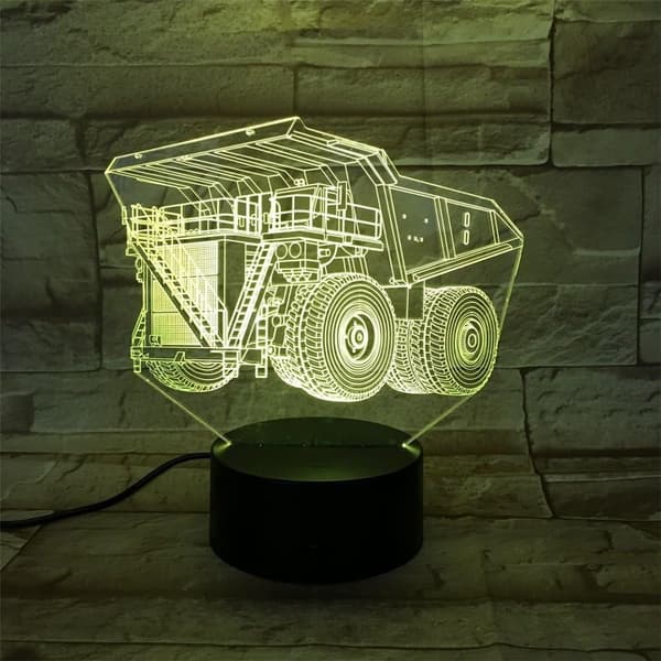 Lastbil Abstrakt 3D LED Illusion Natlampe Farveskift U