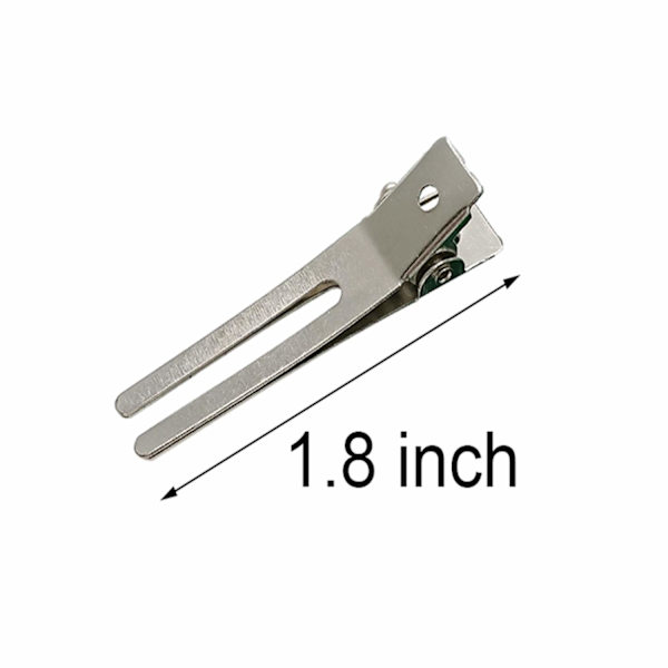 30 stk. frisør dobbelt gaffel krølleklemmer 1,8\" krølleindstillingssektion hårklemmer til hårbue stor stift krølleklemme, stylingklemmer Silver-30