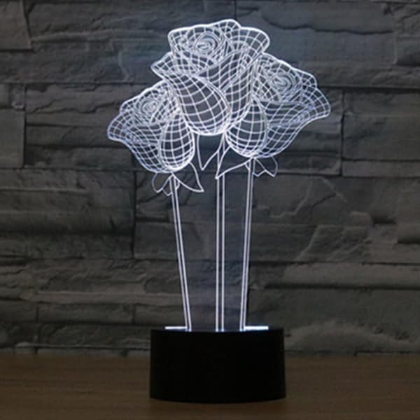 Present till mors dag, YKL World Flower Night Light 3D Rose Table