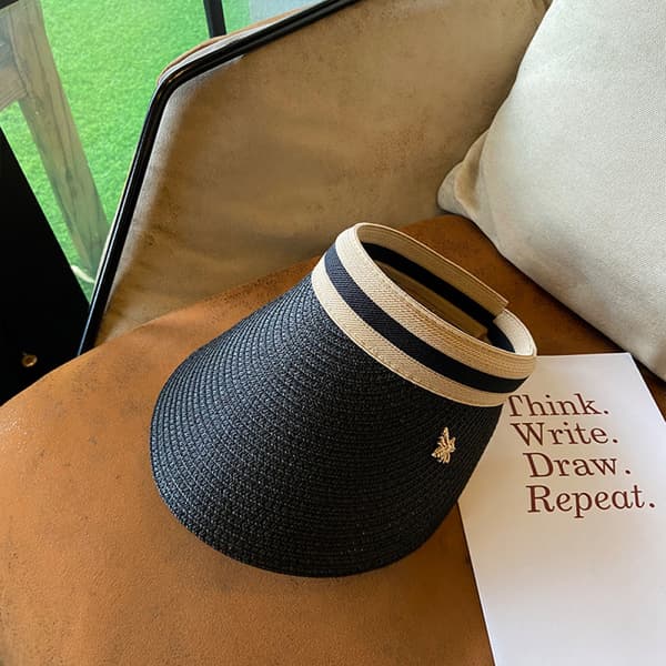 Solhatt for kvinner, bredbremmet for kvinner, hatt Black