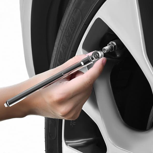 5-pack pennformade däcktrycksmätare, 10-75 PSI-intervall med konstruktion i rostfritt stål, för mätning av lufttryck i bil och cykel 5-Pack