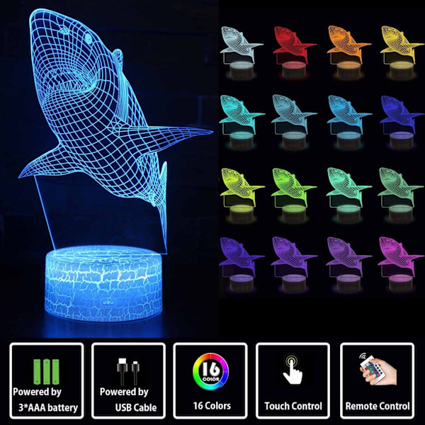 Natlampe til børn, 3D visualisering 7 farver + 16 farver