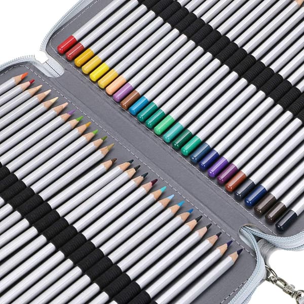 200 rum Farveblyant Organizer - Deluxe PU Læder Blyant D