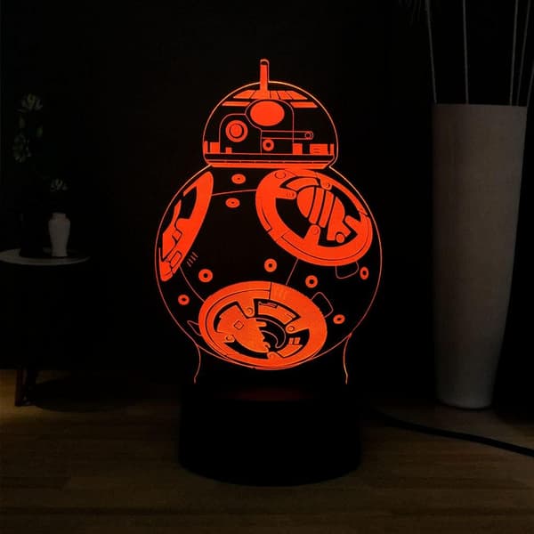 3D Brann Dinosaur Nattlys Illusjon Soverom Lampe med USB