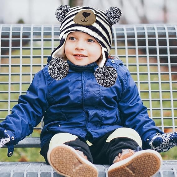 Børnehat Vinter Fleeceforet Hat Strikket Øreklapper Børnehatte Spædbarn Toddler Hatte til Drenge Piger Beige S