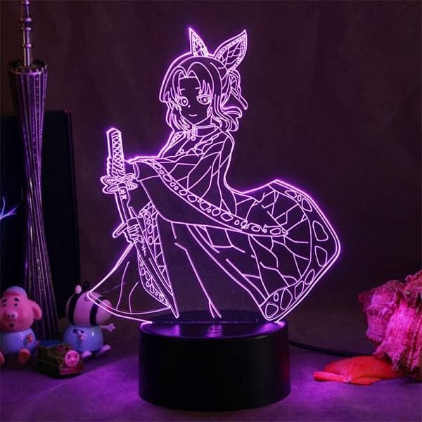 Anime Kimetsu No Nezuko Kamado Figur LED Nattlampor för B