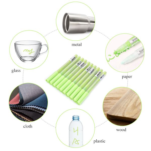 10 stk Akrylmaling Markør Maleri Tegnepenn for DIY Fotoalbum Scrapbooking Håndverk