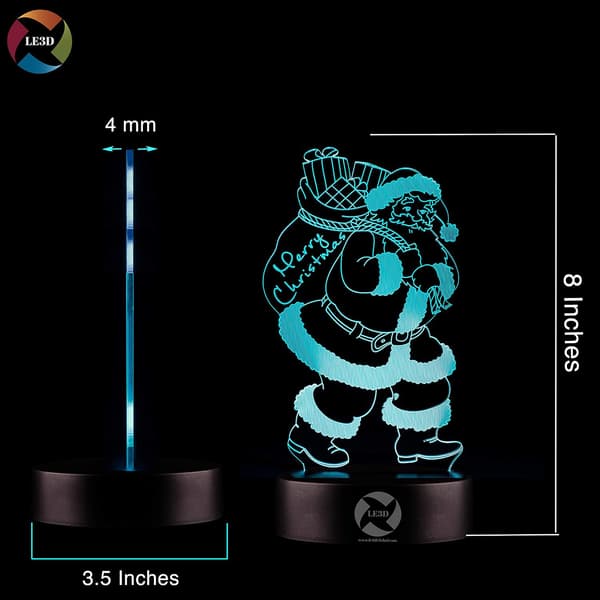 3D Optisk Illusions Natlampe - 7 LED Farveskiftende Lampe