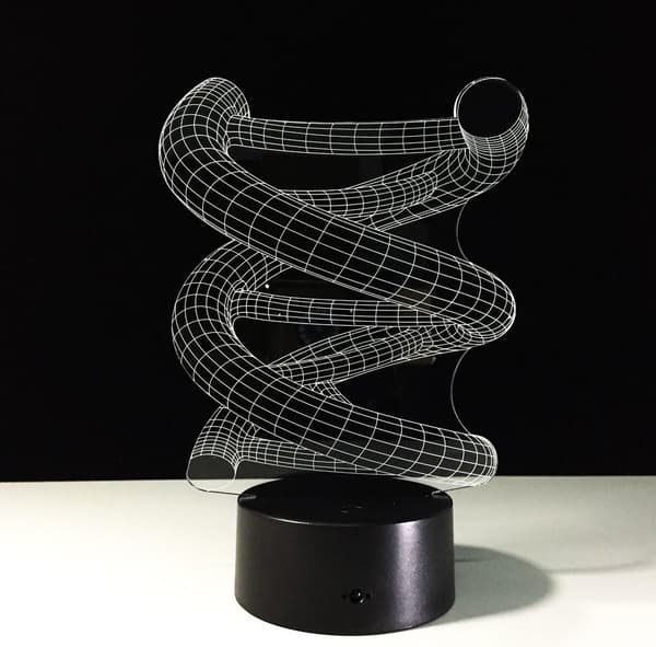 3D DNA LED Natlampe ABS Touch Base Abstrakt Spiral Pære La
