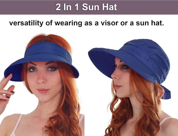 Hatte til kvinder UPF 50+ UV Solbeskyttende Konvertibel Strand V A