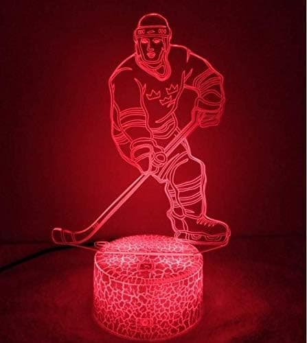 3D Ishockeyspiller Nattlys Bord Skrivebord Optisk Illusjon