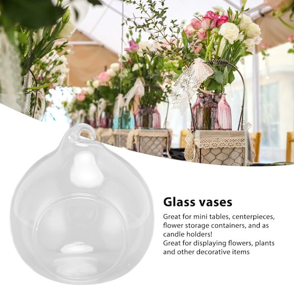 4 st mini glasvas med rep DIY handcraft tjock okrossbar klar vaser för bröllop bakgrundsdekoration