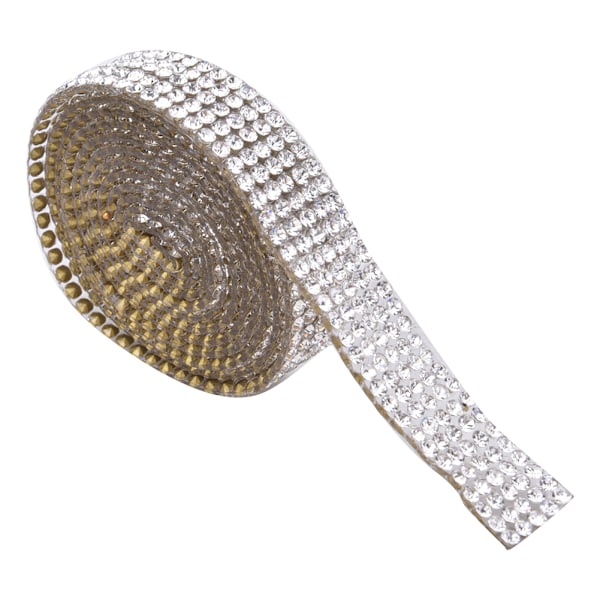5 rader 1m strass trim band varmfix kristallkedja trim kläder tillbehör dekoration (silver)