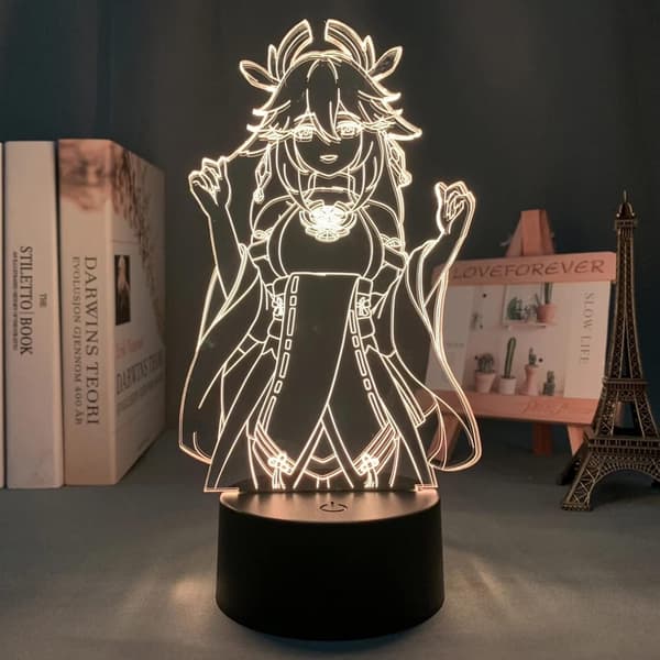 Genshin Impact Figur Model Lys 3D Illusions Natlampe