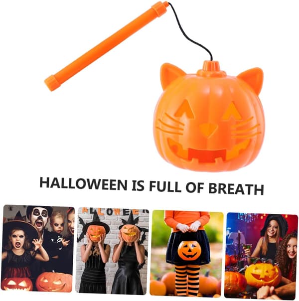 LED Halloween Græskar Lanterne – Jack-o'-Lantern Lys til Indendørs og Udendørs Indretning