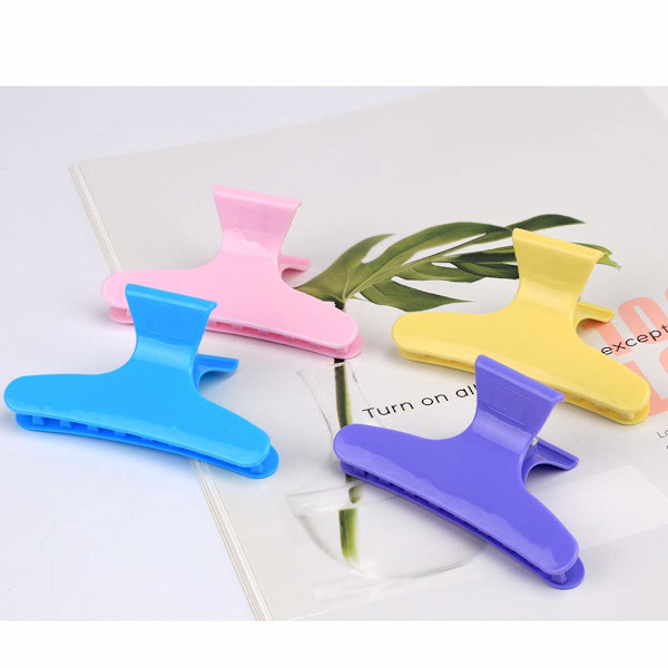 Hiuspidikkeet muotoiluun, osiointiin, perhoshiuspidikkeet, klipsit, kynnet kampaamoon, ammattikampaamon hiuspidikkeet Yellow + Purple + Blue + Pink