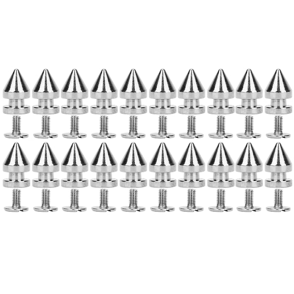 20 st 8*13,5 mm metallnitspik Spikar Läderhantverk Nitar DIY Kläder Skor Dekor (Silver)