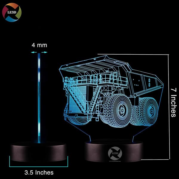 3D Optisk Illusjon Nattlys - 7 LED Fargeskiftende Lampe