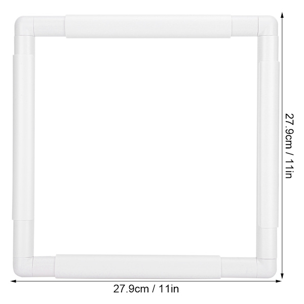 Neliön muotoinen kirjontakehys DIY-vanne ristipistotyökalu kädessä pidettävä suorakulmainen ompelutarvikkeet 11 x 11 tuumaa