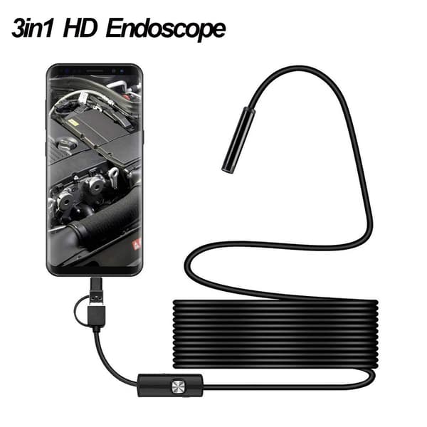 Hard-wired mobiltelefon endoskop kamera 5,5 mm linse Android datamaskin Type-c/USB-grensesnitt (5m)