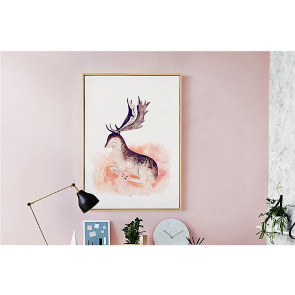 Katte, flamingoer og elg vægkunst lærredstryk plakat, enkel mode akvarel