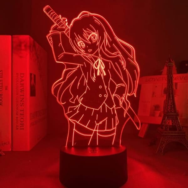 3D Natlampe Toradora Taiga Aisaka Anime LED-lys til Senge
