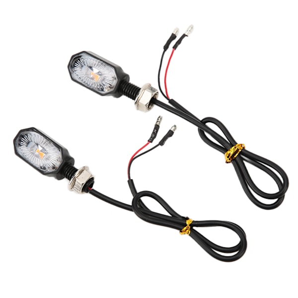 2 stk Universelle Motorsykkel Blinklys 12V Styrelys Mini Oval Lampe for ATV Scooter