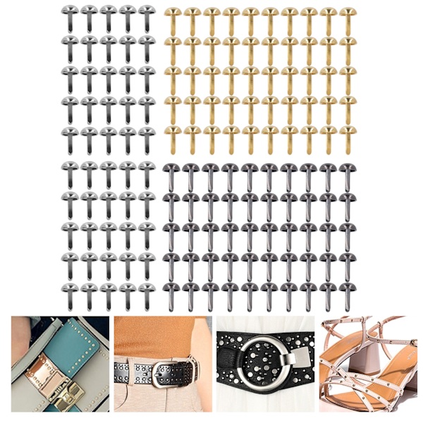 150 stk runde hodet negler tacks 12mm slitesterkt metall elektroplettet farge mye brukt kuppelhode negler tacks for veske klær DIY