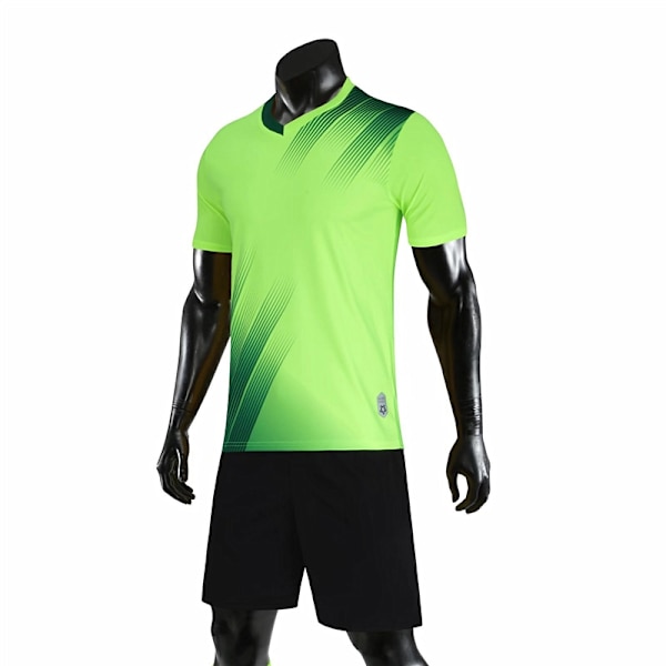 Fotbollströja för män och barn Andas träningsdräkter Löparset Snabbtork Jogging Sportkläder Fotboll Sportkläder Set Green 4XL