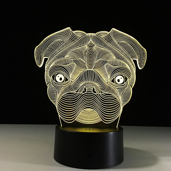 3D Illusion Multi Colors USB Sovande Nattljus Skrivbordslampa