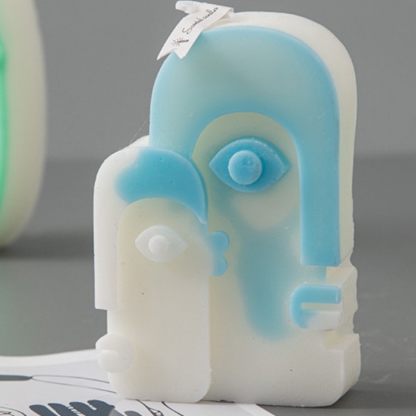 2 kpl Art 3D Face Kynttilä Ihmiskasvojen muotoinen kynttilä Soijavaha