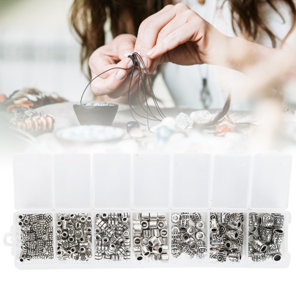 260 stk Spacer Perle Metall tilbehørssett sett pakke for DIY Craft armbånd smykker