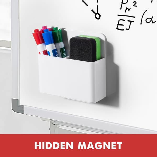 2-pakning hvit magnetisk pennholder, oppgradert sterk magnet justerbar rommarkørorganisator, multifunksjonell magnetisk blyantkopp white