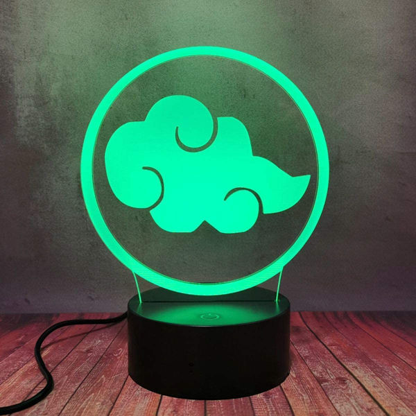 Naruto Kakashi Uchiha Sasuke 3D Illusjon Nattlys Lampe Sm