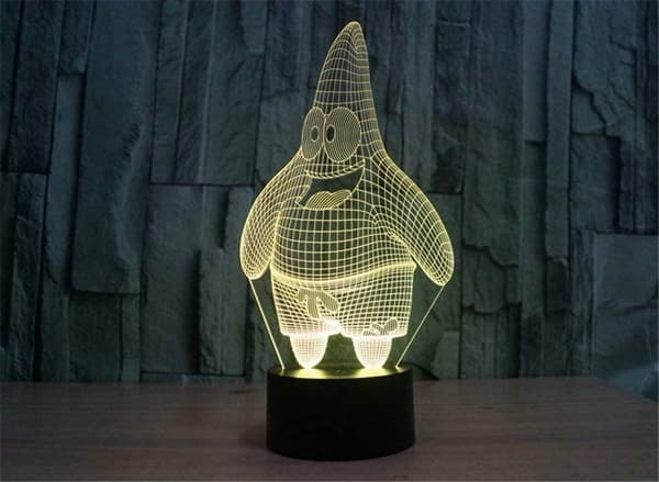 3D Optisk Illusion Farverig Natlampe Tennis Touch USB LE