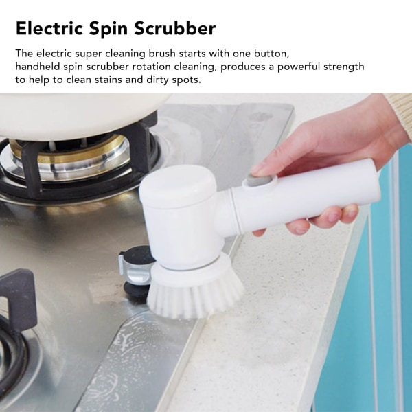 Electric Spin Scrubber DC5V ledningsfri rengøringsbørstesæt med 3 børstehoveder til badeværelseskøkken