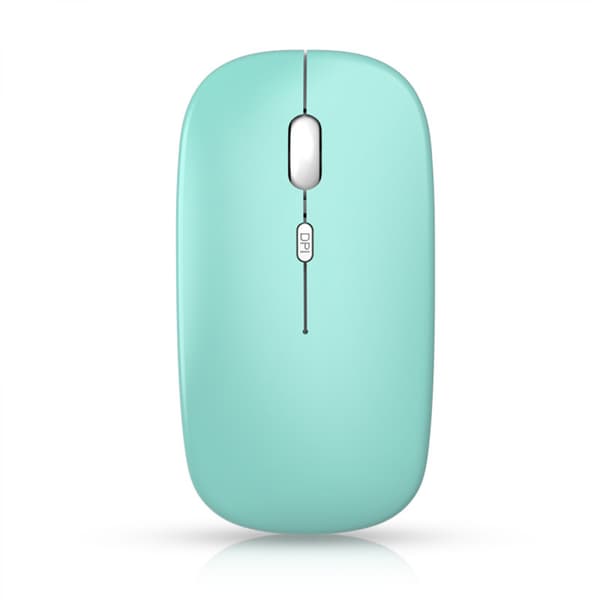 Oppladbar trådløs mus, slank stille Bluetooth-mus 2.4