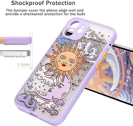 Kompatibel med iPhone 11 Cover Mat Klar Design Sol Måne