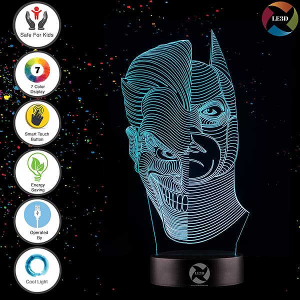 3D Optisk Illusions Natlampe - 7 LED Farveskiftende Lampe
